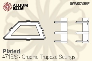 Swarovski Graphic Trapeze Settings (4719/S) 19x9mm - Plated - Haga Click en la Imagen para Cerrar