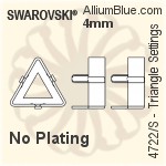 Swarovski Triangle Fancy Stone (4722) 4mm - Clear Crystal With Platinum Foiling