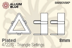 Swarovski Triangle Settings (4722/S) 8mm - Plated - Click Image to Close