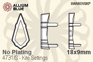 Swarovski Kite Settings (4731/S) 18x9mm - No Plating - Click Image to Close