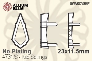 施华洛世奇 Kite花式石爪托 (4731/S) 23x11.5mm - 无镀层