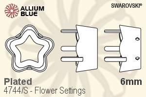 Swarovski Flower Settings (4744/S) 6mm - Plated - Haga Click en la Imagen para Cerrar