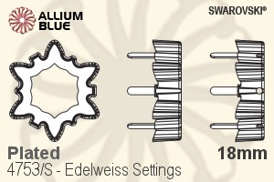 Swarovski Edelweiss Settings (4753/S) 18mm - Plated - Haga Click en la Imagen para Cerrar