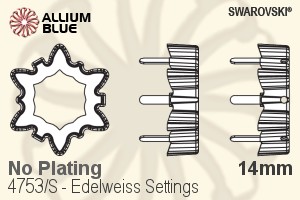 Swarovski Edelweiss Settings (4753/S) 14mm - No Plating - Click Image to Close