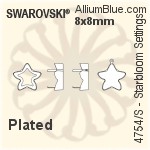 スワロフスキー Starbloomファンシーストーン石座 (4754/S) 8x8mm - メッキ