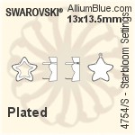 スワロフスキー Starbloomファンシーストーン石座 (4754/S) 13x13.5mm - メッキ