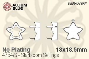 施華洛世奇 Starbloom花式石爪托 (4754/S) 18x18.5mm - 無鍍層
