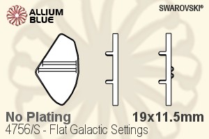 スワロフスキー Flat Galacticファンシーストーン石座 (4756/S) 19x11.5mm - メッキなし - ウインドウを閉じる