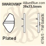 スワロフスキー Flat Galacticファンシーストーン石座 (4756/S) 39x23.5mm - メッキ