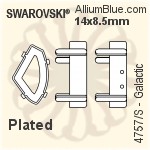 Swarovski Galactic Settings (4757/S) 14x8.5mm - Plated