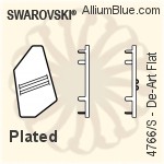 スワロフスキー De-Art Flat 石座,s (4766/S) 28x15mm - Plated