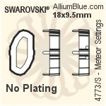 Swarovski Meteor Settings (4773/S) 18x9.5mm - Plated