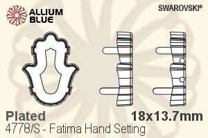 スワロフスキー Fatima Hand 石座, (4778/S) 18x13.7mm - メッキ