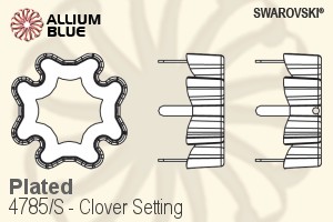 Swarovski Clover Setting (4785/S) 23mm - Plated - Haga Click en la Imagen para Cerrar