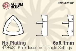 スワロフスキー Kaleidoscope Triangleファンシーストーン石座 (4799/S) 6x6.1mm - メッキなし - ウインドウを閉じる