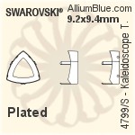Swarovski Kaleidoscope Triangle Settings (4799/S) 9.2x9.4mm - Plated