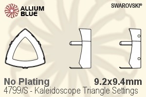 スワロフスキー Kaleidoscope Triangleファンシーストーン石座 (4799/S) 9.2x9.4mm - メッキなし