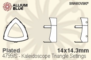 スワロフスキー Kaleidoscope Triangleファンシーストーン石座 (4799/S) 14x14.3mm - メッキ