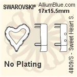 Swarovski Sweet Heart Settings (4809/S) 17x15.5mm - Plated