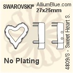 スワロフスキー Sweet Heartファンシーストーン石座 (4809/S) 17x15.5mm - メッキ