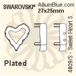 スワロフスキー Sweet Heartファンシーストーン石座 (4809/S) 13x12mm - メッキなし