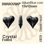 Swarovski Sweet Heart Fancy Stone (4809) 17x15.5mm - Crystal Effect With Platinum Foiling