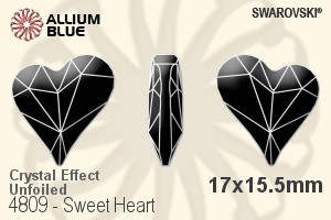 スワロフスキー Sweet Heart ファンシーストーン (4809) 17x15.5mm - クリスタル エフェクト 裏面にホイル無し - ウインドウを閉じる