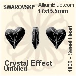Swarovski Sweet Heart Fancy Stone (4809) 17x15.5mm - Color With Platinum Foiling