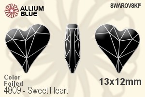 スワロフスキー Sweet Heart ファンシーストーン (4809) 13x12mm - カラー 裏面プラチナフォイル - ウインドウを閉じる