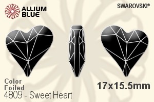 スワロフスキー Sweet Heart ファンシーストーン (4809) 17x15.5mm - カラー 裏面プラチナフォイル - ウインドウを閉じる