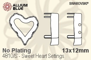 Swarovski Sweet Heart Settings (4810/S) 13x12mm - No Plating - Click Image to Close
