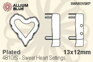 Swarovski Sweet Heart Settings (4810/S) 13x12mm - Plated