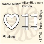 スワロフスキー Heartファンシーストーン石座 (4827/S) 28mm - メッキ