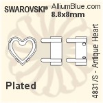Swarovski Antique Heart Settings (4831/S) 11x10mm - Plated