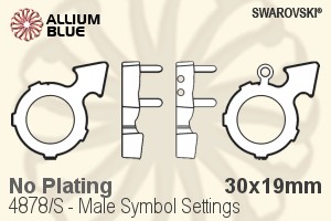 Swarovski Male Symbol Settings (4878/S) 30x19mm - No Plating - Click Image to Close