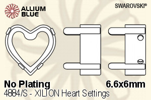 Swarovski XILION Heart Settings (4884/S) 6.6x6mm - No Plating - Click Image to Close
