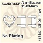 スワロフスキー XILION Heartファンシーストーン石座 (4884/S) 15.4x14mm - メッキなし
