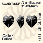 スワロフスキー XILION Heart ファンシーストーン (4884) 8.8x8mm - クリスタル エフェクト 裏面にホイル無し