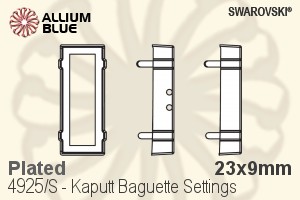 Swarovski Kaputt Baguette Settings (4925/S) 23x9mm - Plated - Haga Click en la Imagen para Cerrar