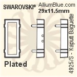Swarovski Kaputt Baguette Settings (4925/S) 23x9mm - Plated