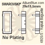 Swarovski Kaputt Baguette Settings (4925/S) 29x11.5mm - Plated