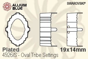 施華洛世奇 橢圓形 Tribe花式石爪托 (4926/S) 19x14mm - 鍍面 - 關閉視窗 >> 可點擊圖片