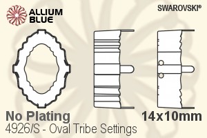 Swarovski Oval Tribe Settings (4926/S) 14x10mm - No Plating - Click Image to Close