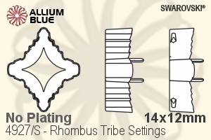 Swarovski Rhombus Tribe Settings (4927/S) 14x12mm - No Plating - Click Image to Close