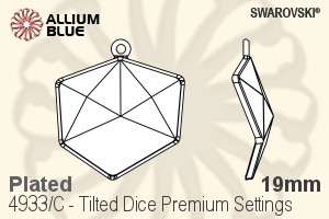 施华洛世奇 Tilted Dice Premium花式石爪托 (4933/C) 19mm - 镀面