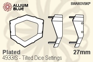 Swarovski Tilted Dice Settings (4933/S) 27mm - Plated - Haga Click en la Imagen para Cerrar