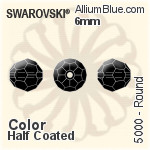 スワロフスキー ラウンド ビーズ (5000) 6mm - カラー（ハーフ　コーティング）