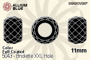 スワロフスキー Briolette XXL Hole ビーズ (5043) 11mm - カラー (Full Coated)