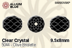 スワロフスキー Olive Briolette ビーズ (5044) 9.5x8mm - クリスタル