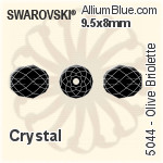 施華洛世奇 Olive Briolette 串珠 (5044) 5x4mm - 白色（半塗層）